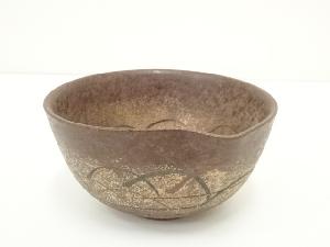 悦山造　色絵芝絵茶碗